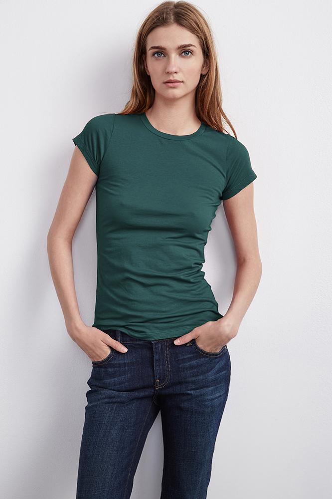 Velvet Clothing Jemma Gauzy Whisper Crew Neck Tee-marina-gauzywhisper