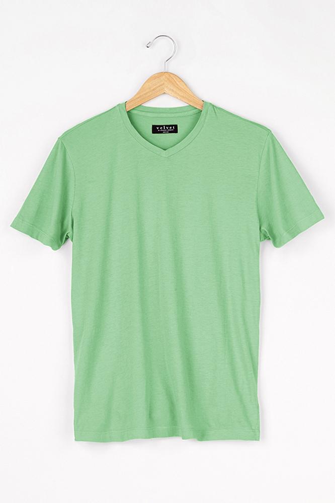 Velvet Men Samsen Whisper Classic V-neck Tee-palm-cottonjerseylt
