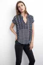 Velvet Clothing Dorie Cap Sleeve Popover-twilight-printedchallis