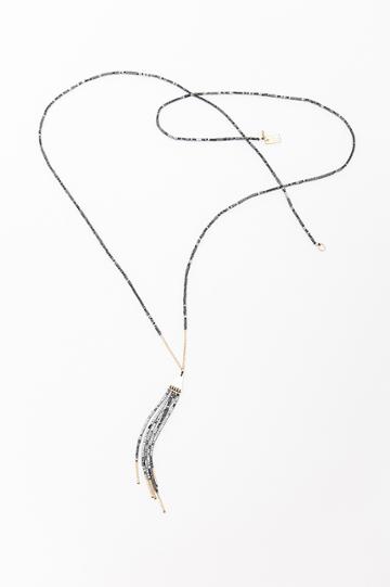 Velvet Clothing Dusk Hematite Tassel Long Necklace By Ild-ild-hem