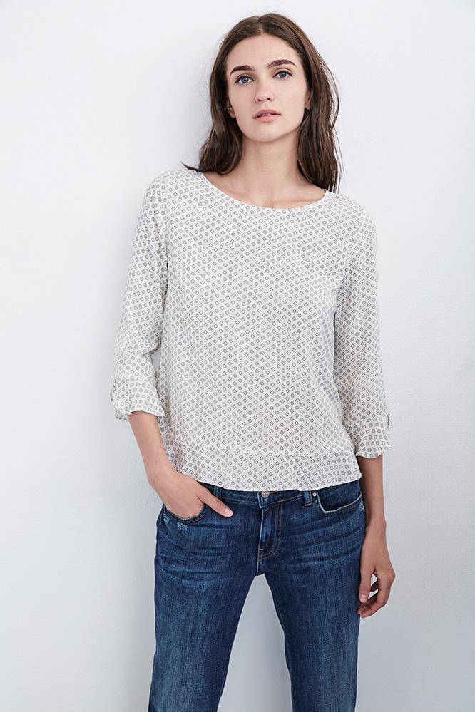 Velvet Clothing Dya Blossom Print Top-ginger-printchal