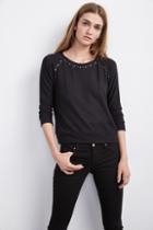 Velvet Clothing Karsten Cozy Jersey Nailhead Top-black-cozyjersey