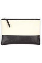 Velvet Clothing Flavia Leather Colorblock Clutch-black/cream-accessories