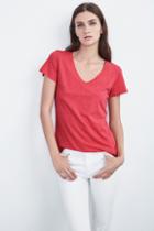 Velvet Clothing Lilith Cotton Slub V-neck Tee-mars-cotslub