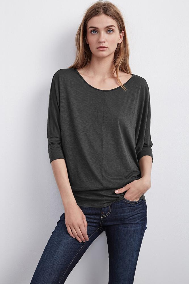 Velvet Clothing Deva Luxe Slub Dolman Tee-elephant-luxslub