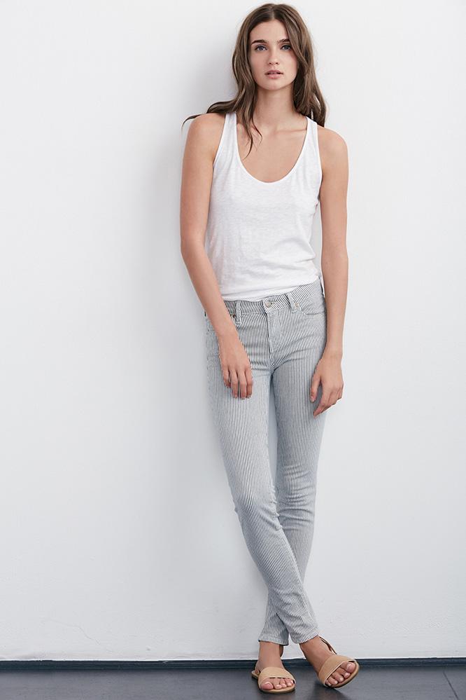 Velvet Clothing Toni Skinny Jean In Pinstripe-pinstripe-denim