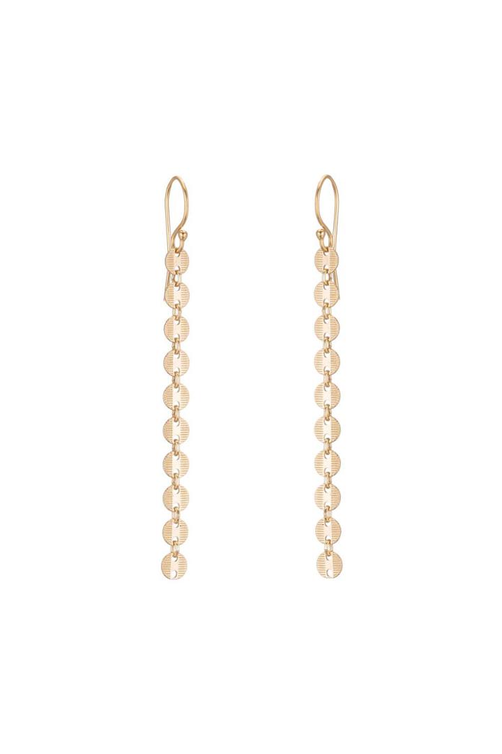Velvet Clothing Disc Chain Earrings By Mara Carrizo Scalise-gold-mcs