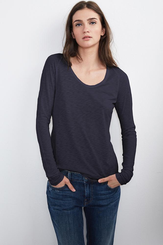 Velvet Clothing Oriana Raglan Slub Tee-drift-luxslub
