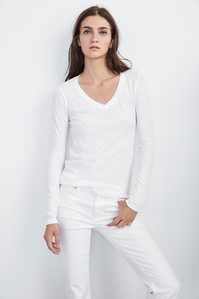 Velvet Clothing Blaire Original Slub Tee-white-velorig