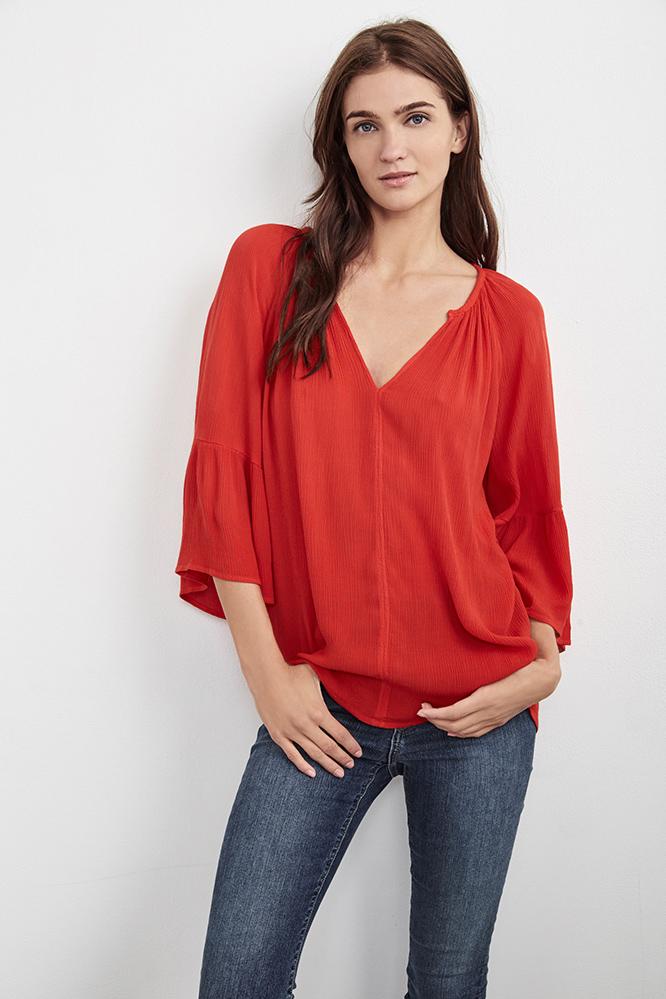 Velvet Clothing Rooney Crinkled Gauze Top-rio-crnkraygz