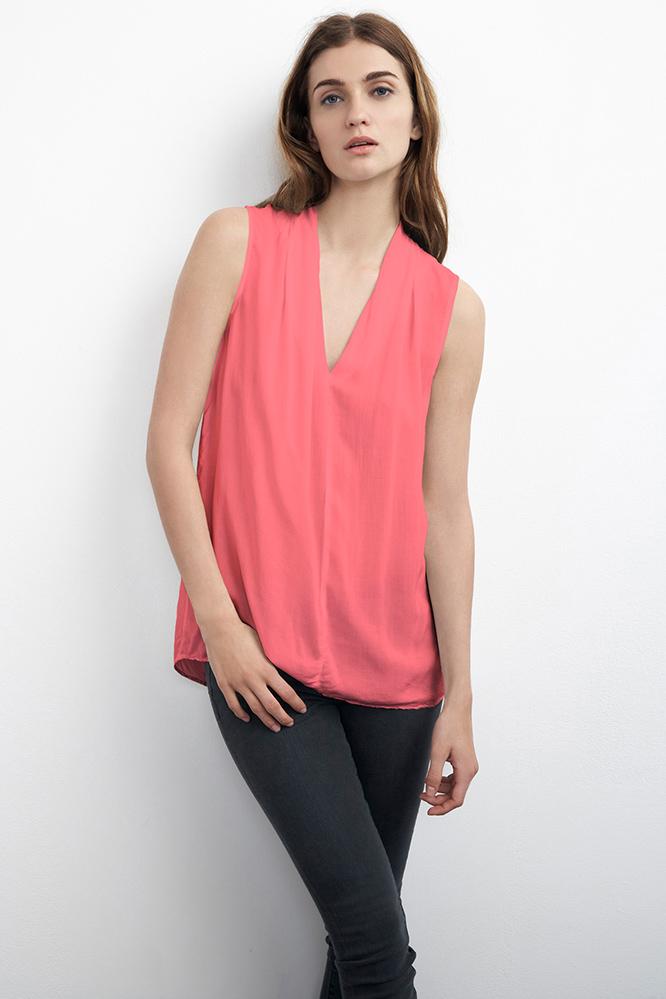 Velvet Clothing Wendell Sleeveless Challis Shell-confection-rayonchallis