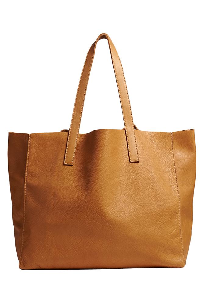 Velvet Clothing Clover Leather Tote-tan