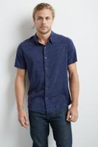 Velvet Men Maximus Heathered Jersey Button-up Shirt-neptune-hthjers