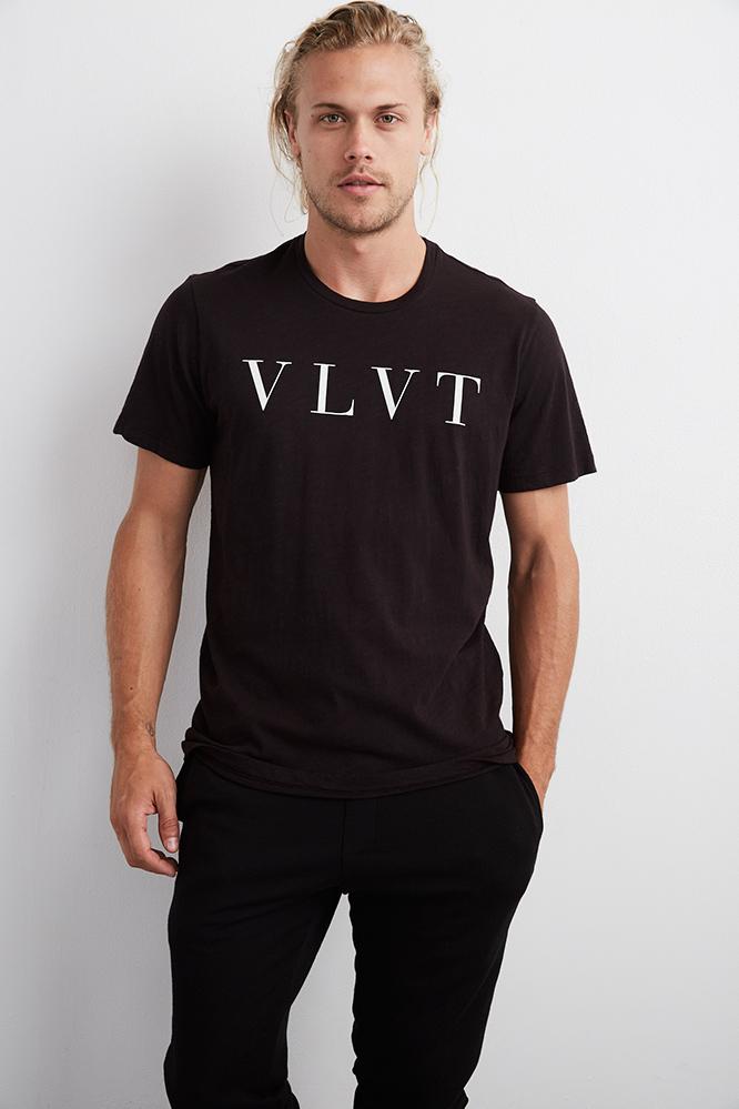 Velvet Men Dolan Crew Neck Graphic Tee-black-supfleece