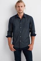 Velvet Men Fidel Woven Button Up Shirt-navy-wvnshirt