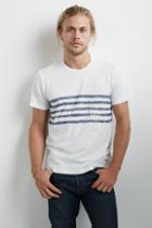 Velvet Men Peter Graphic Stripe Tee Shirt-white-graphics
