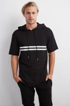 Velvet Men Frisco Short Sleeve Fleece Hoodie-black-supfleece