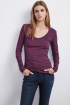 Velvet Clothing Zipporah Scoop Neck Tee-blackberry-gauzywhisper
