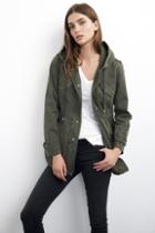 Velvet Clothing Selia Hooded Parka-deep Green-armyvest/jacket
