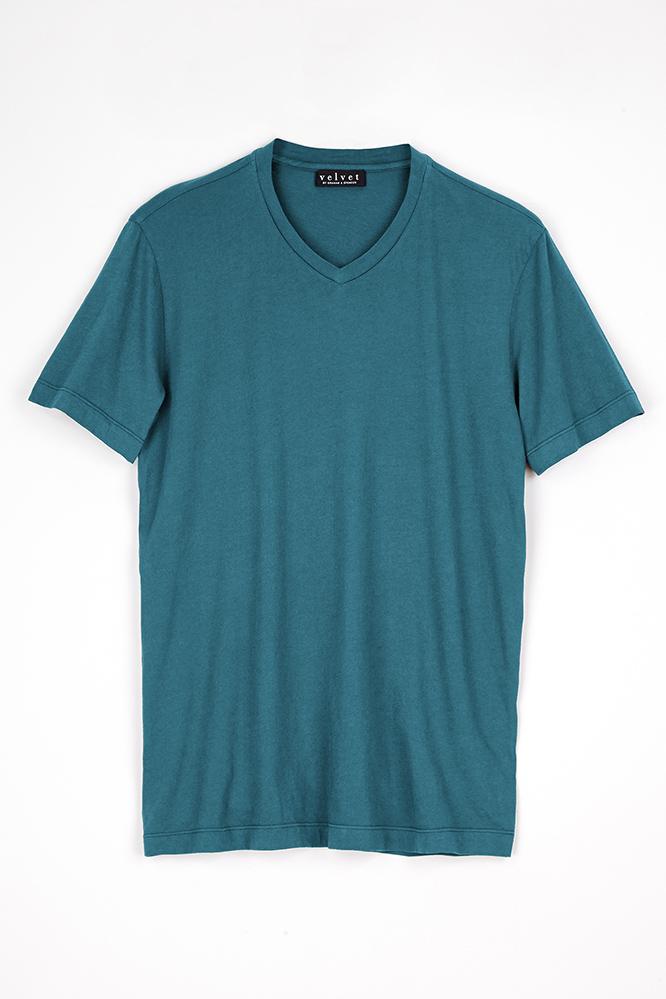 Velvet Men Samsen Whisper Classic V-neck Tee-aquaria-cottonerseylt