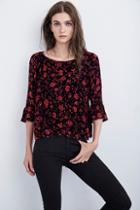 Velvet Clothing Gertrude Ruffle Madrid Print Top-madrid-madrid