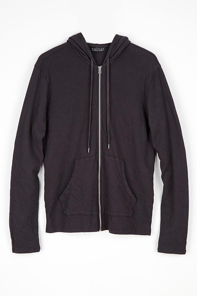 Velvet Men Amari Double Fold Zip-up Hoodie-exhaust-dblfold