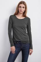 Velvet Clothing Giana Luxe Slub Round Neck Tee-elephant-luxslub