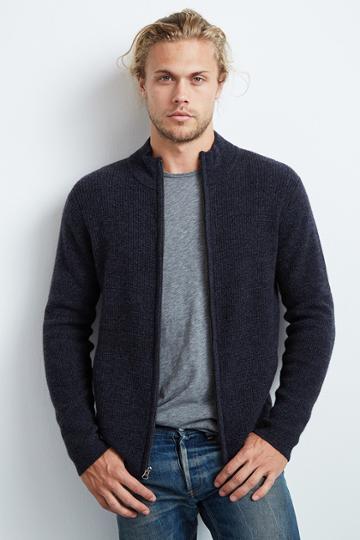 Velvet Men Kase Cashmere Zip-up Sweater-exhaust-cashmere