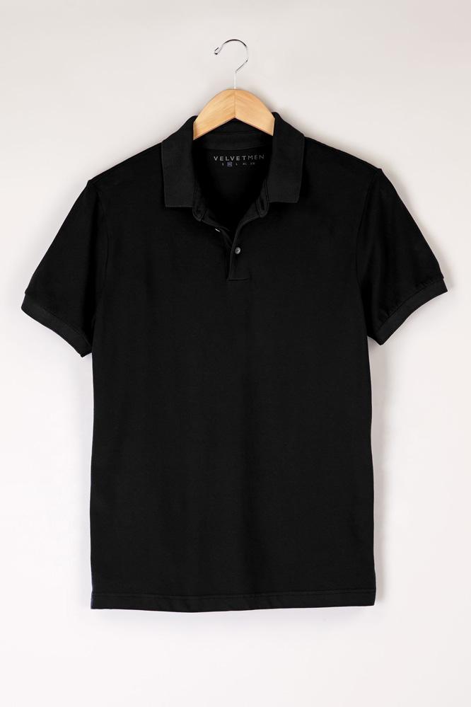 Velvet Men Walter Pique Polo -black