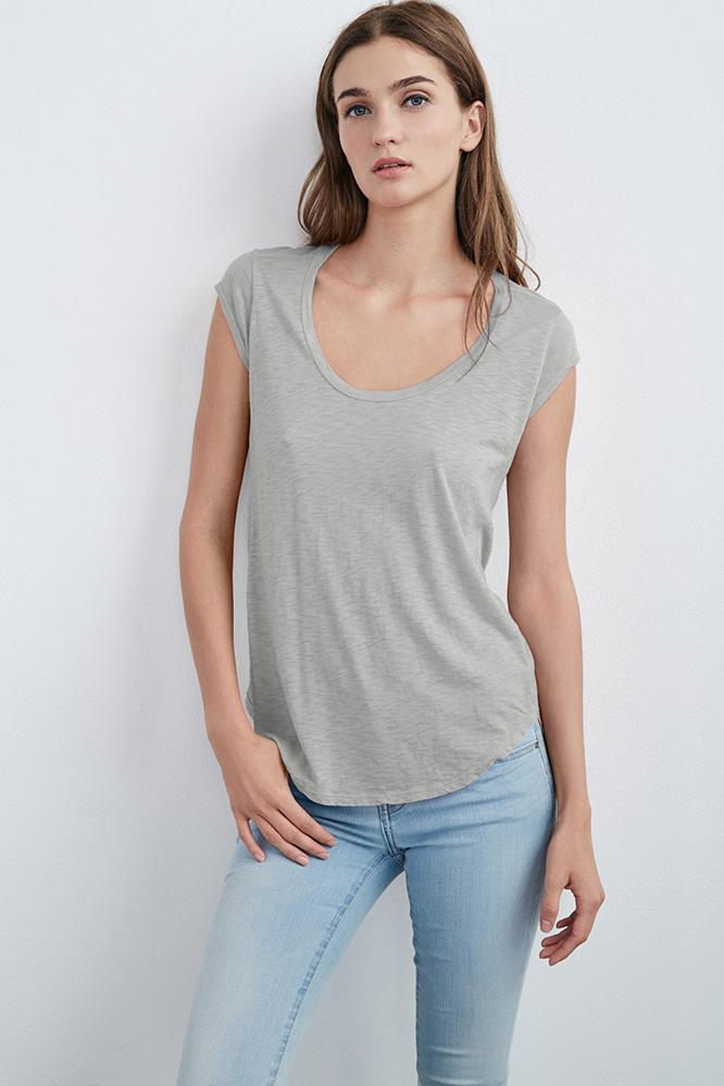 Velvet Clothing Briley Lux Slub Tee-buckwheat-luxslub