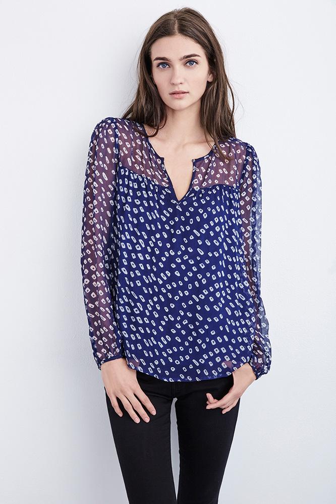 Velvet Clothing Andre Iman Printed Chiffon Top-multi-imanchiff