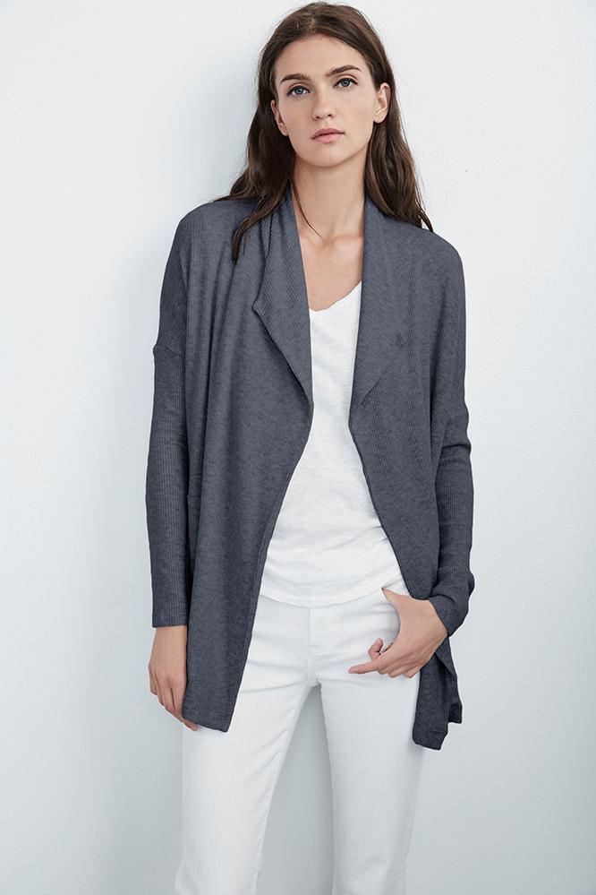 Velvet Clothing Ava Cozy Rib Cardigan-anthracite-cozyrib