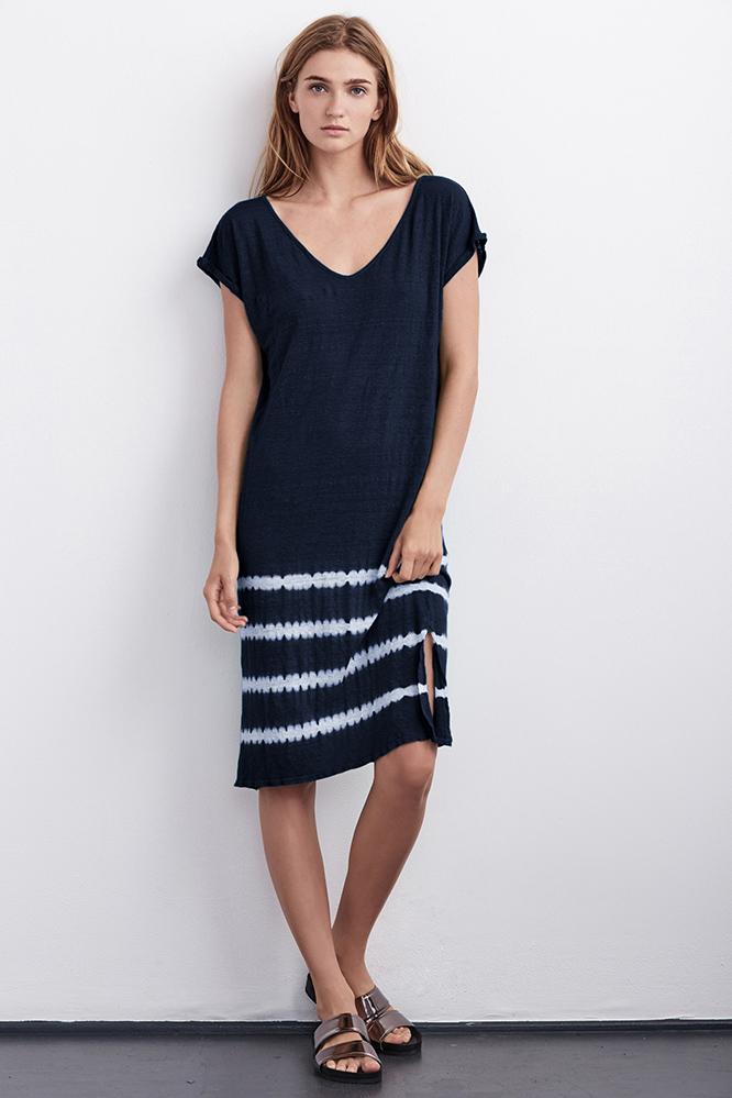 Velvet Clothing Alinda Tie Dye Dress-navy-tdstlinjr