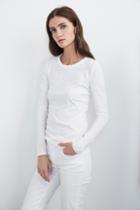 Velvet Clothing Lizzie Original Slub Long Sleeve Tee-white-velorig