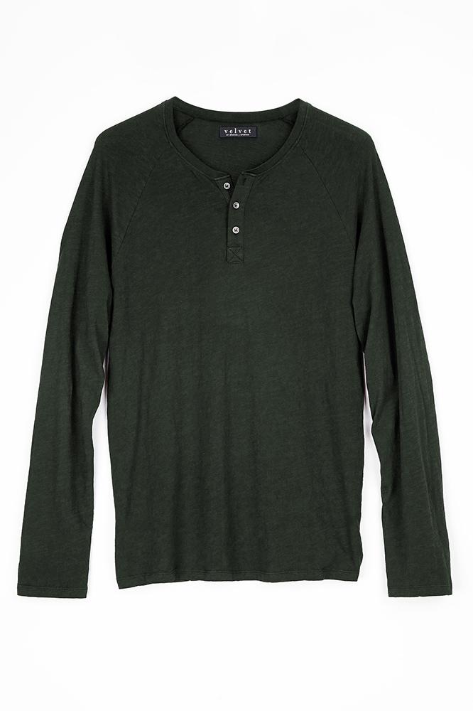 Velvet Men Joseph Cotton Slub Henley-pine-cottonslub