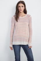 Velvet Clothing Adarah Stripe Sheer Cashmere Sweater-pale-sheercash