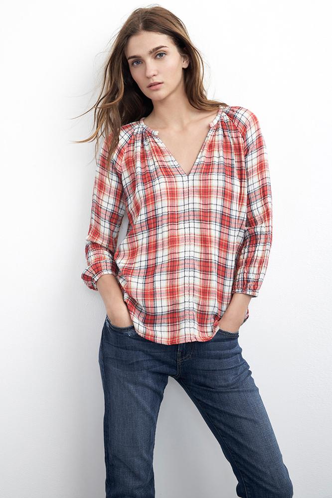 Velvet Clothing Fran Plaid Popover-maypole-plaidandstripe