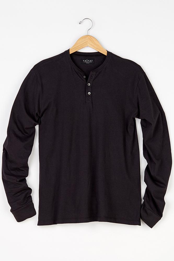 Velvet Men Kingston Jersey Classic Henley Tee-exhaust-cottonjersey