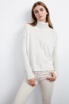 Velvet Clothing Juju Feather Fringe Cashmere Sweater-milk-cashmere