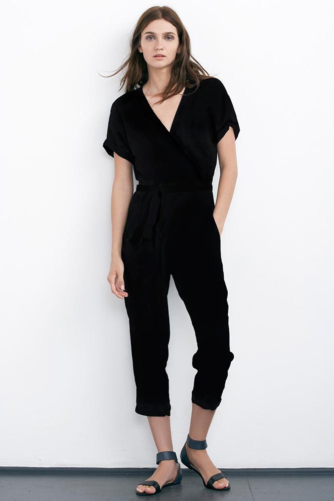 Velvet Clothing Hyla Rayon Challis Jumpsuit-black-challis