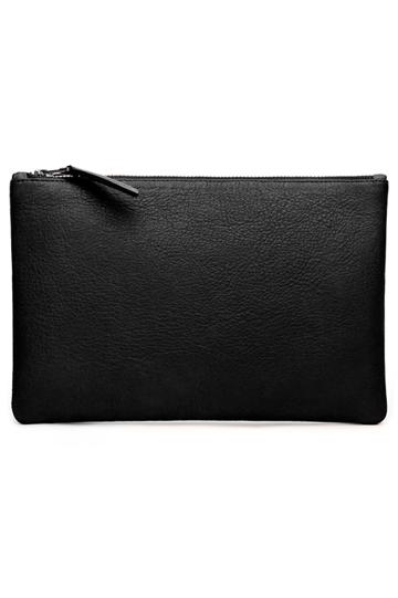 Velvet Clothing Amelia Leather Zip Clutch-black