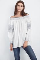 Velvet Clothing Brynna Cotton Voile Off The Shoulder Top-cream-novitems