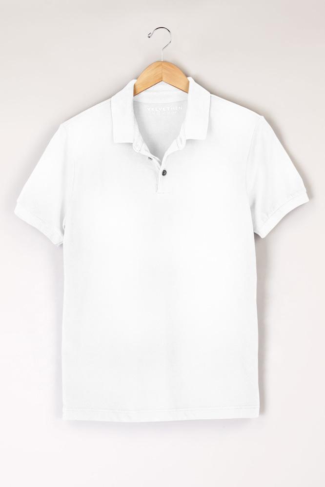 Velvet Men Walter Pique Polo -white