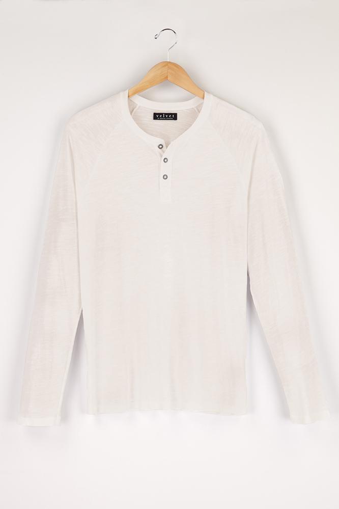 Velvet Men Joseph Cotton Slub Henley-parchment-cottonslub