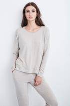 Velvet Clothing Ciara Cozy Jersey High Low Top-oatmeal-cozjers