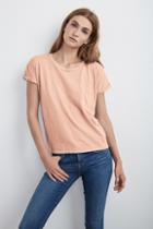 Velvet Clothing Alice Roll Sleeve Tee-petal-cotslub