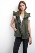 Velvet Clothing Odela Hooded Parka Vest -deep Green-armyvest/jacket