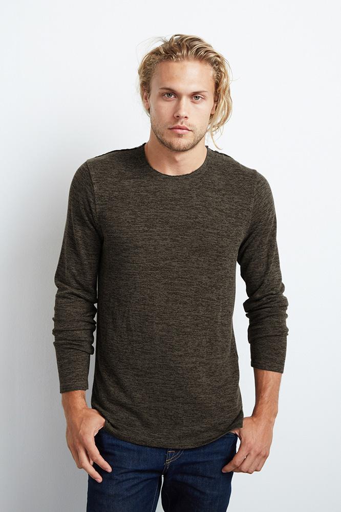 Velvet Men Wallace Raw Edge Marled Jersey Top-amazon-marljers