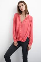 Velvet Clothing Ganesa Button-up Drape Blouse-confection-rayonchallis