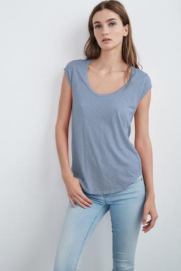 Velvet Clothing Briley Lux Slub Tee-daybreak-luxslub